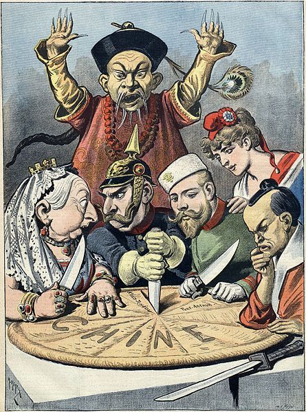 asianhistory:   A shocked mandarin in Manchu robe in the back, with Queen V