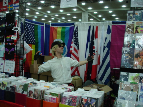 sxizzor:  ninjamooseofthemist:  This is Bro Strider selling Yaoi at Otakon   i love this fandom sometimes 