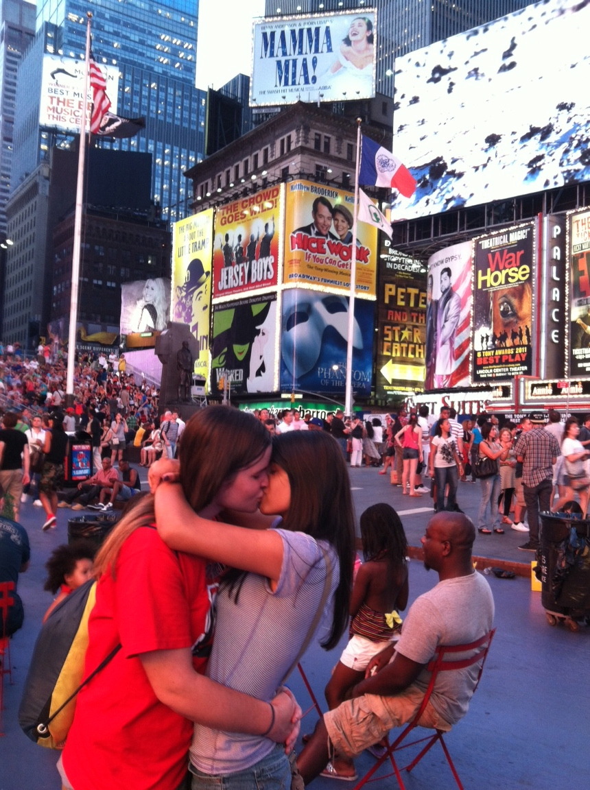 in-love-with-a-girl:  My first time in Time Square in NYC and my girlfriend makes