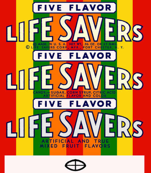 LifeSavers roll wrapper - Five Flavor - 1950’s by JasonLiebig on Flickr.