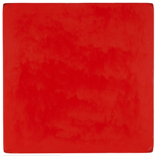 titreuse: Yves Klein, Monochrome rouge sans titre (M 38), 1955, 50 x 50 cm.