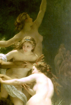 artemisdreaming:  Nymphs and Satyr detail, 1873 William Adolphe Bouguereau 