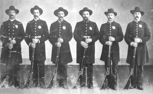 gunsandposes:The LAPD in the 19th century.guns,