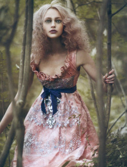 idreamofaworldofcouture:  ‘Couture Memoirs’ Sasha Pivovarova in Christian Lacroix by Paolo Roversi for Vogue Italia September 2007 