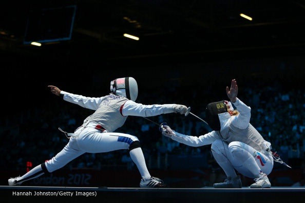 olympics:  Inna Deriglazova (Russia) competes with Ysaora Thibus (France) in Women’s