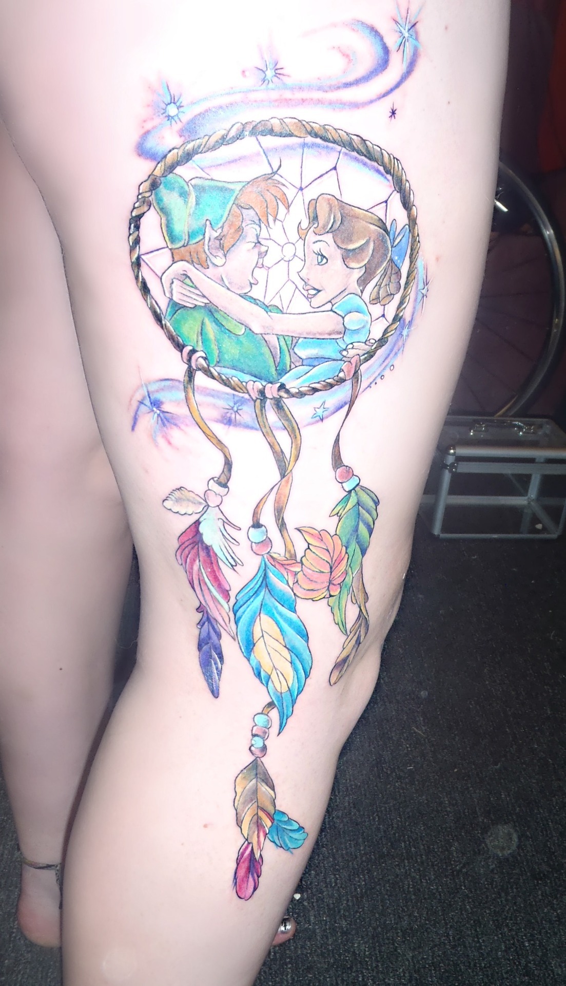 fuckyeahtattoos:  Custom Peter Pan dreamcatcher.Done by Miss-Jade in Whyalla, South