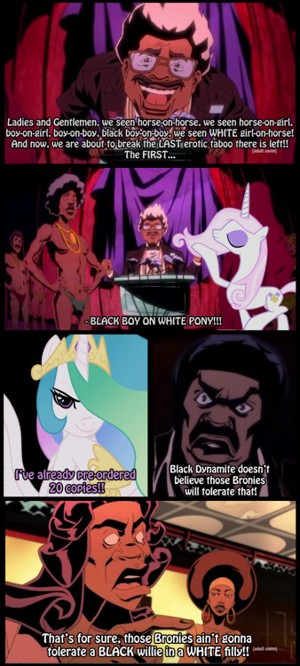 irie-mangastudios:  clasped:  irie-mangastudios:  Never watch MLP and Black Dynamite in one sitting again!   Now that’s not true! Tolerance is one of the main focal points of MLP.  Black Dynamite:  The same Tolerance that folks were complaining about