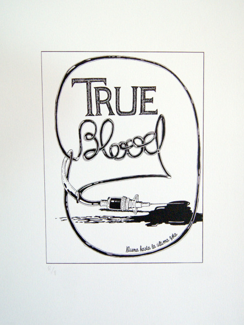 #TrueBlood Perteneciente a la serie “Carteles ilustrados de series” impreso en serigrafía