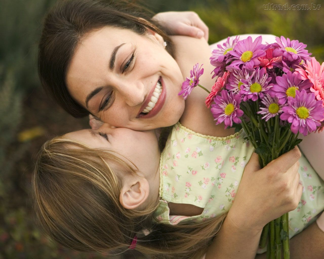 Mother and daughter nude family