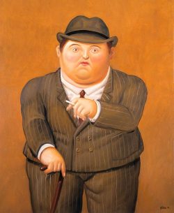 loverofbeauty:  cavetocanvas:  Fernando Botero, Man with Cane, 2002 