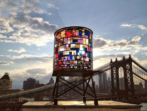 Stained glass water tower. They should all be so pretty :)