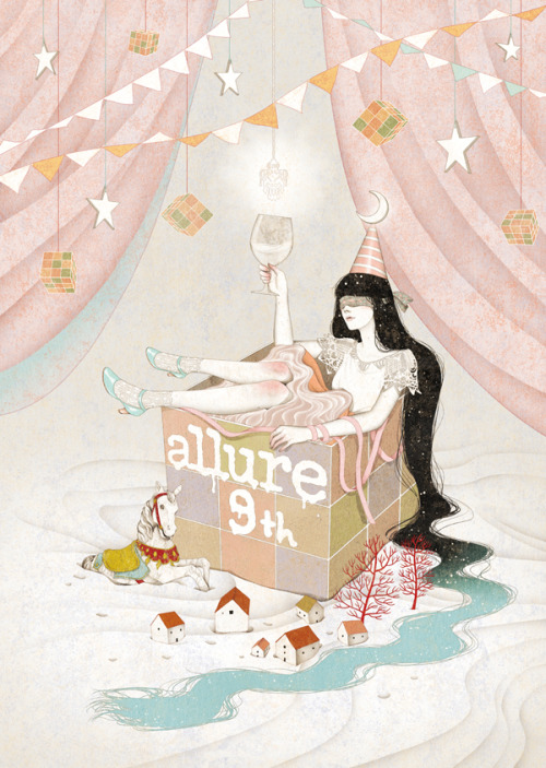 allure magazine 9th  celebration illustration   (2012)  allure magazin