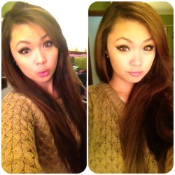g1g2boo:  Wearing contacts 👀 #nofilter #honey heading off to city with @glennlumanta soon 😘 (Taken with Instagram)
