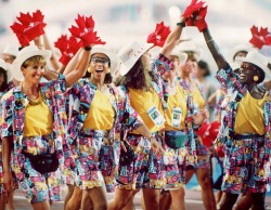 oodlyenough:  I googled to get a better look at the ‘92 Barcelona outfit Team Canada wore. It is worse than anything I ever imagined. WE HAD NOVELTY MITTENS. Oh, 90s. Oh, Canada. 