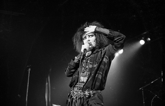 gorgonetta: [Two b/w photos of Siouxsie on stage]   