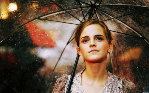 Emma Watson and an Umbrella