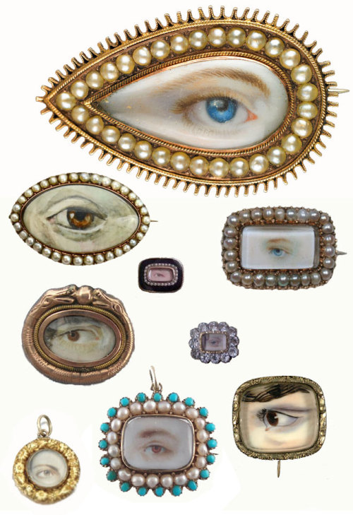 theoddmentemporium: Lover’s Eyes Lover’s eyes are hand-painted portraits on ivory which 