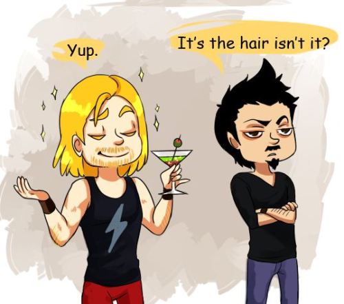 tonystarkrules:  When Tony lost his “Playboy” title just because of Gods with Awesome Hairs 