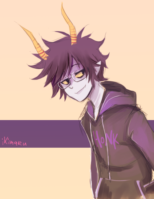  marshysharky asked you: your glasses!karkat was amazing ; v ; can we see a sexy glasses!gamzee? :3 eep thanks a lot! ;A; I don’t know if this is sexy or not but I hope you like it sdfjs