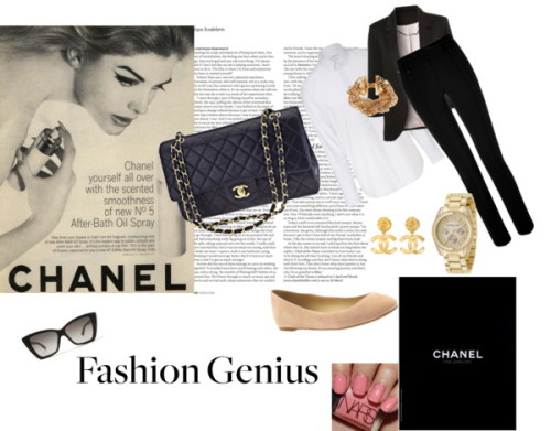 Chanel od ella-fashion-xoxo sadrži chanel jewelryBlack boyfriend blazer / Plein Sud slim fit pants /