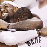 lebronsjames:  Nine pictures of Dwyane Wade and LeBron James↳“LeBron brings out