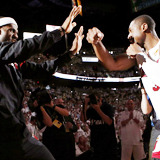 lebronsjames:  Nine pictures of Dwyane Wade and LeBron James↳“LeBron brings out