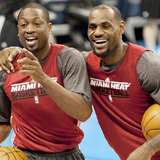 lebronsjames:  Nine pictures of Dwyane Wade and LeBron James↳“LeBron brings out