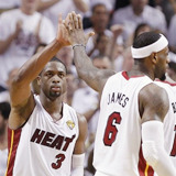 lebronsjames:  Nine pictures of Dwyane Wade and LeBron James↳“LeBron brings out