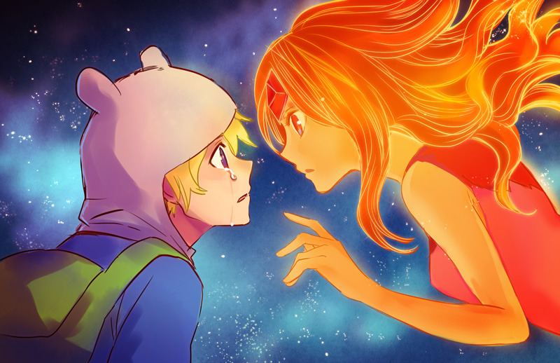 kelly-johanna:  Finn and Flame Princess by ~Zoo-chan 