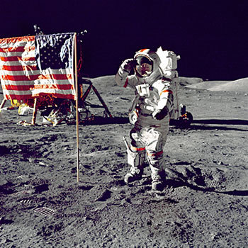 In 1969, Apollo 11 commander Neil Armstrong called Houston, Texas, from the moon. The first word spo