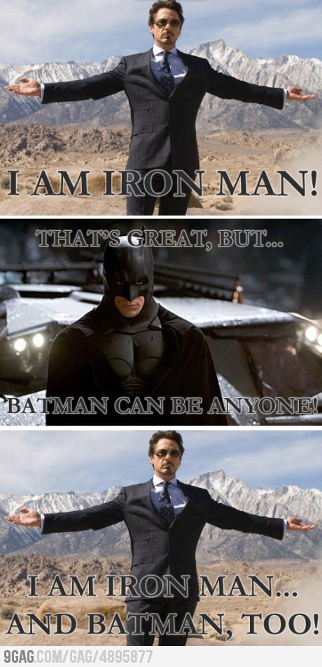 9gag:  Tony Stark has no f*cks to give 