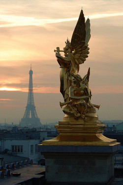 mistergoodlife:  Eiffel Tower view from Opera Garnier’s roof, Paris, France (by just4kiss). 