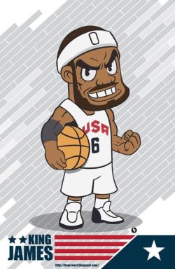 Lebron King James Toon! USA Dream Team! :D