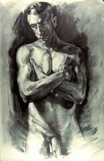 antonio-m:  The Big A,Geoffrey Laurence,charcoal on paper 