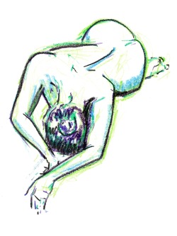 dixsteele:  Crayon Brooke 07-25-2012 15 Minute Life Drawing  With RoseArt Crayons 