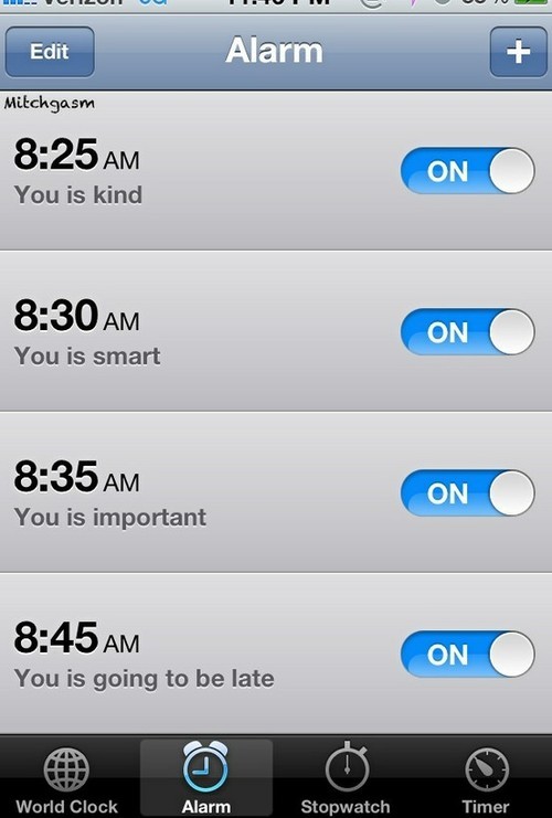 My alarms almost