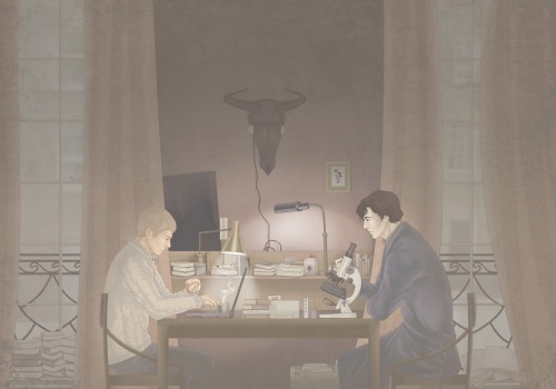 *art privately commissioned from Ms. Lea*6:37 pm: 221B Baker Street, Westminster London- Sherlock an