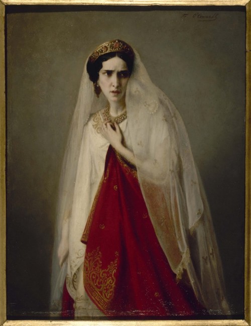 cravingdesires:moniledebeaute:  Frédérique O’Connel née Miethe (1823-1885), Rachel dans le rôle de P
