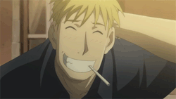 nawtsu:   30 Day Fullmetal Alchemist Challenge ~Brotherhood Only Day 6 - A Minor Character That You Love The Most: Jean Havoc  Mr. Jean. Havoc. How can I not love him?? :3  And he&rsquo;s so fucking HAAAWWT!