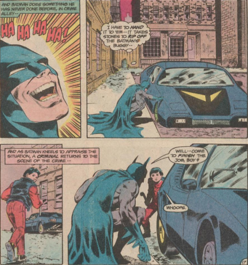 discowing: comic-commentary: okay first off, when does batman laugh ever? let alone in CRIME AL