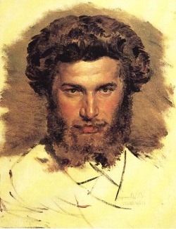 blastedheath:  Viktor Vasnetsov (Russian, 1848-1926), Portrait of the artist Arkhip Kuinji, 1869. Oil on canvas. The Tretyakov Gallery. 