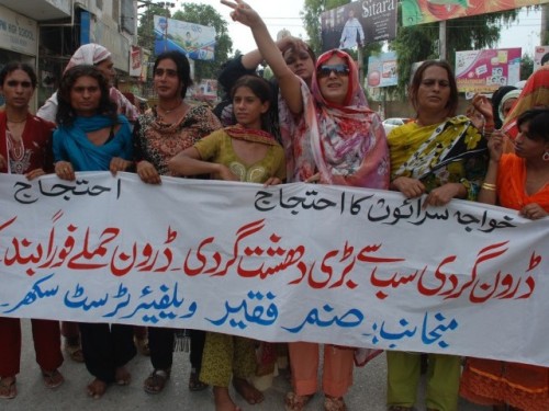 mehreenkasana: Transgender community in Pakistan take to the streets against drone strikes Dozens of