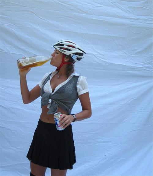 thechurchofcycling: She is safe with the helmet.