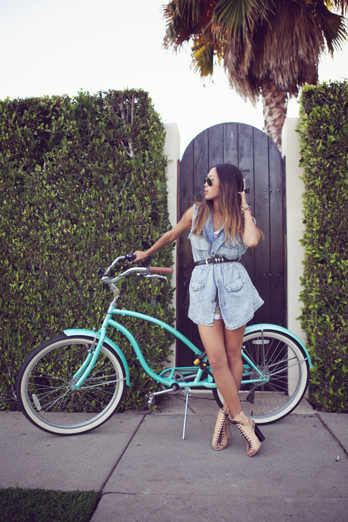 what-do-i-wear:  Oversized denim vest as trench from my friend June, Whitney Eve