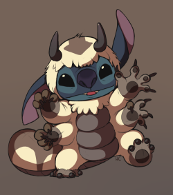 tophbreaker:  fuckyeahavatarshipping:  Appa Suit Stitch by *HappyCrumble SCREAMING  THIS IS BRILLIANT! ABSOLUTELY FUCKING BRILLIANT!! STITCH IN AN APPA COSTUME! OH MY GODDDDDDDD! 