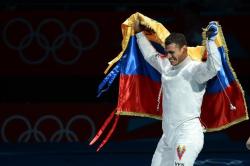 Venezuela gana Oro en Esgrima. Ruben Limardo Orgullo Venezolano. Venezuelan fencer Ruben Limardo, winner of a gold medal at the 2012 London Olympic Games