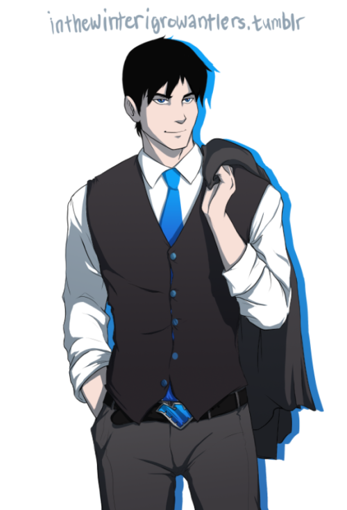 alpestris:lunabianchi:inthewinterigrowantlers:Work in Progress. Dick Grayson (Nightwing) Young Justi