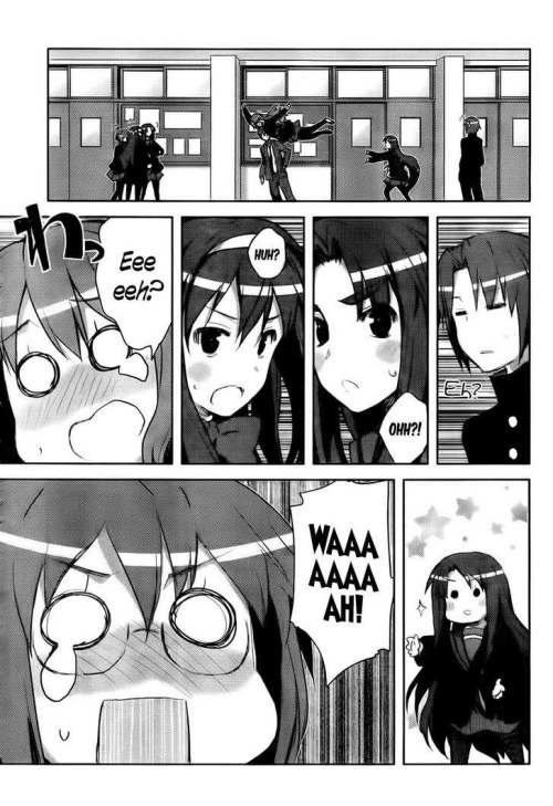 Tsuruya Throwing Mikuru At Kyon