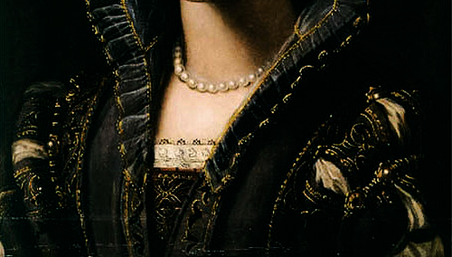 theenglishladye:  Portrait of a Florentine Lady, Detail by Alessandro Allori (Florence, 1535-1607)