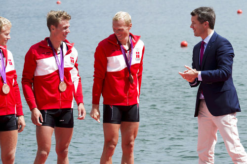 royalwatcher:  On Day 6 of the Olympics, IOC member Crown Prince Frederik of Denmark awarded medals 